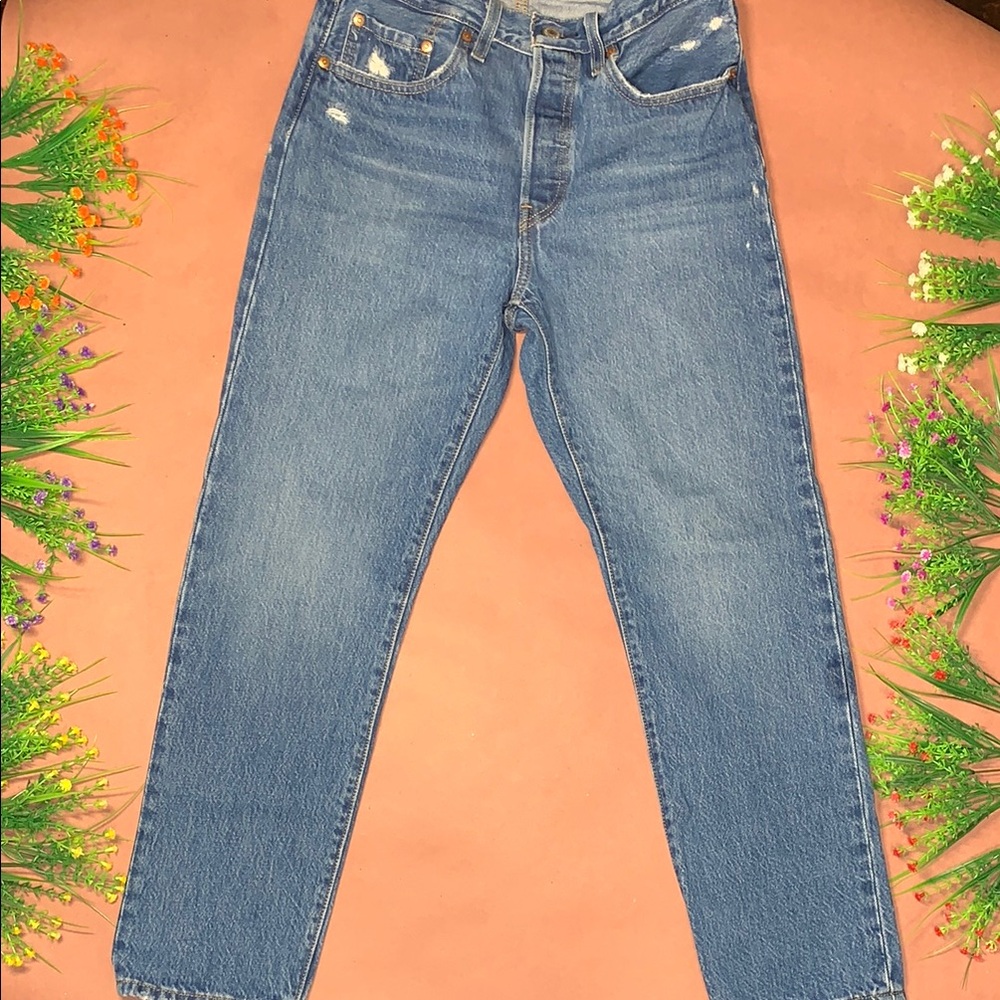 Levi's Premium 501 Cropped Denim Jeans